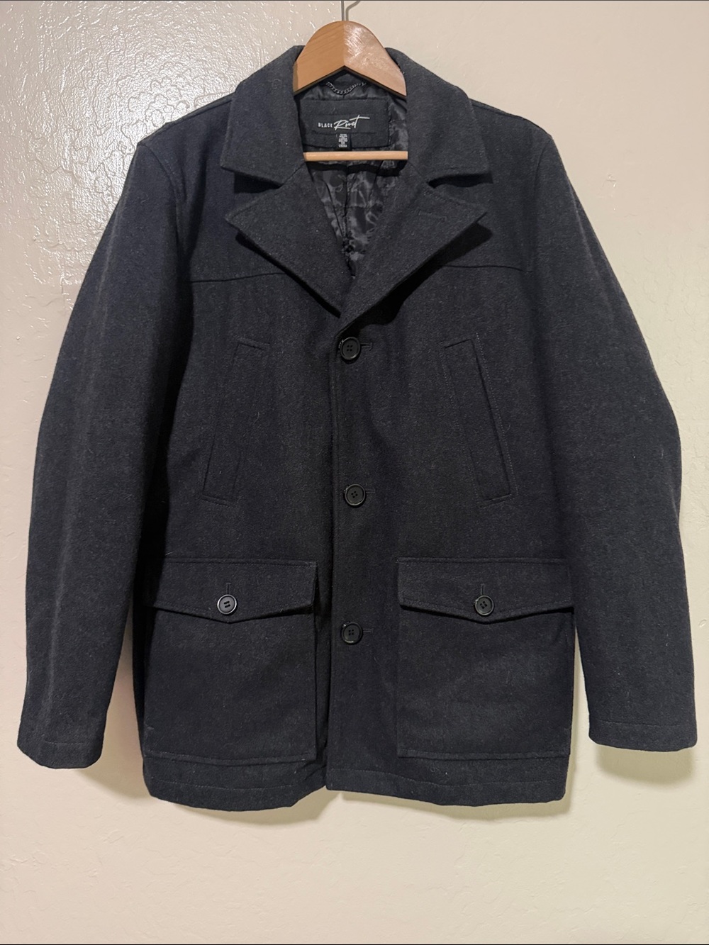 NWOT Black River Men’s 60% Wool Blend Car Coat Jacket Charcoal Gray Size M